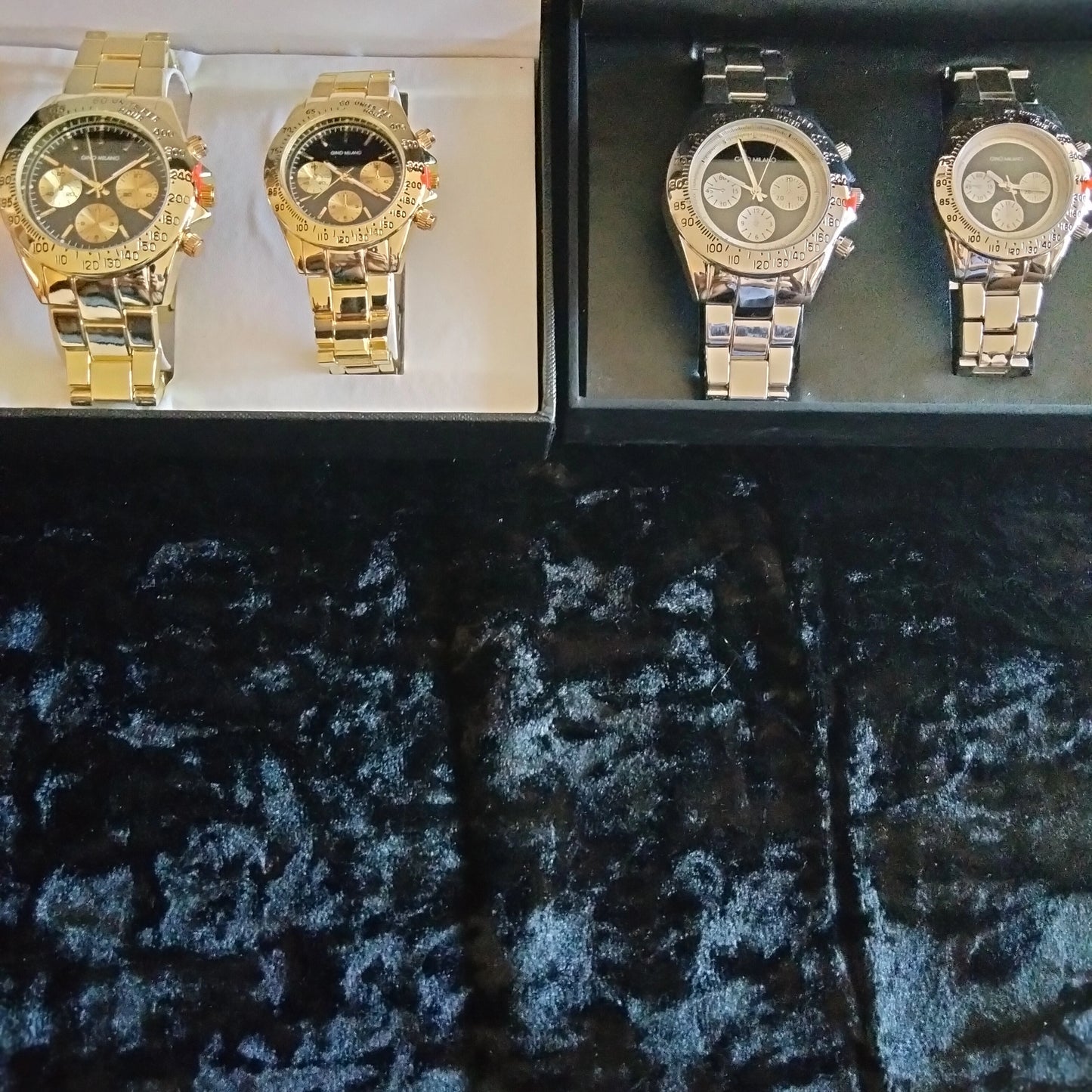 matching men and women watch sets.
