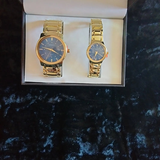 matching men and women watch set.